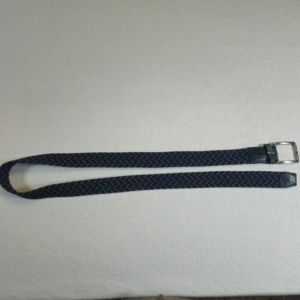 Tommy Bahama Belt Mens Maximum Stretch Woven Belt Leather Ends‎ Blue/Black/Gray